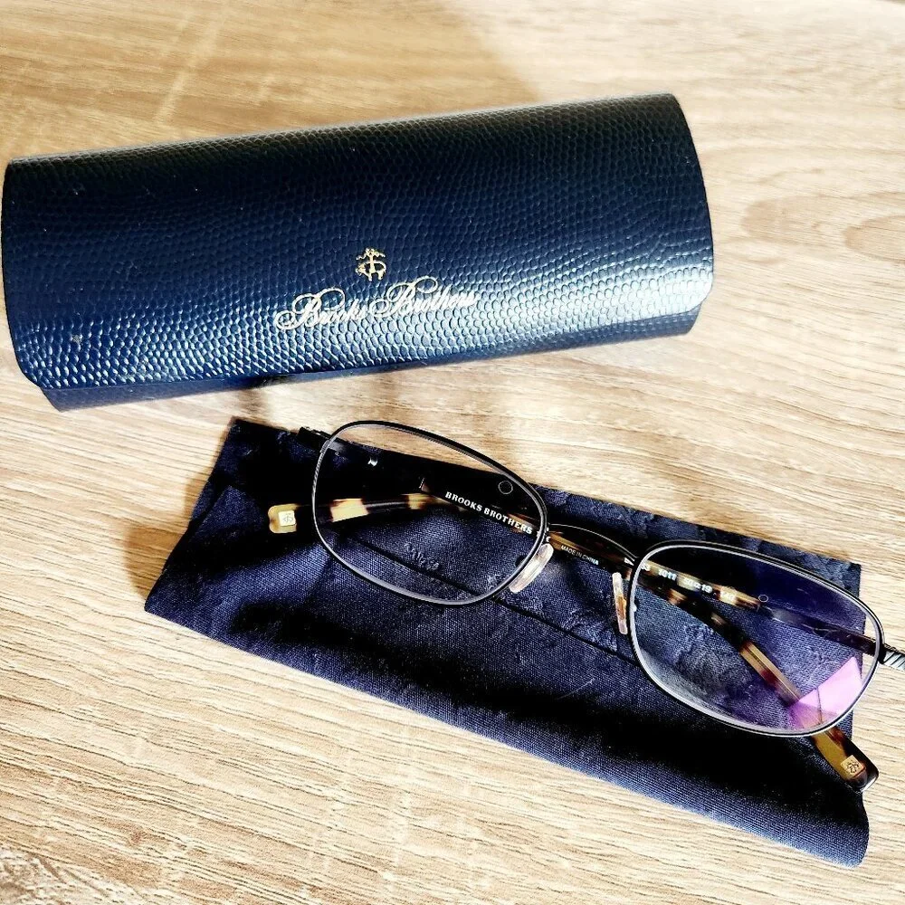 Brook Brothers BB 363 Prescription Eyeglasses in Satin Brown & Tortoise Shell